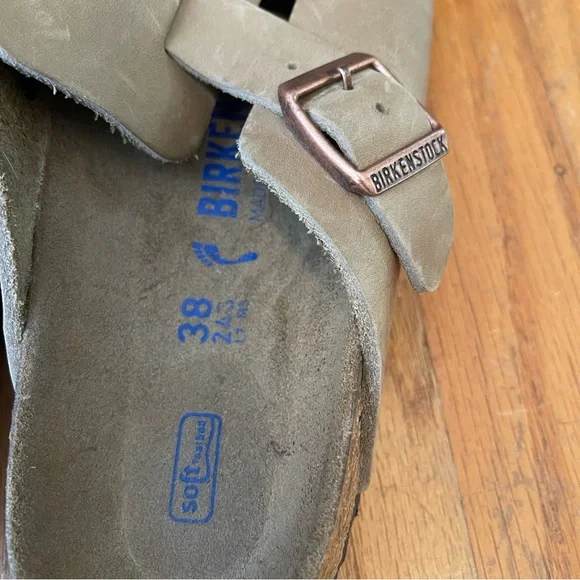 Birkenstock Boston Leather Clogs Mules - Picture 3 of 7